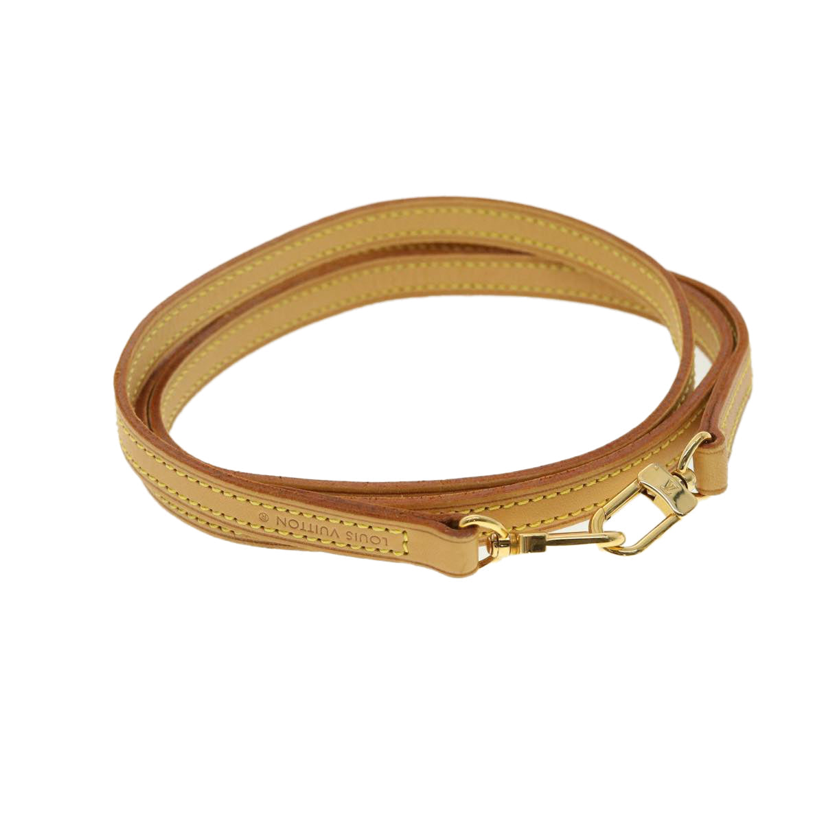 LOUIS VUITTON Shoulder Strap Leather 45.3"" Beige LV 39674