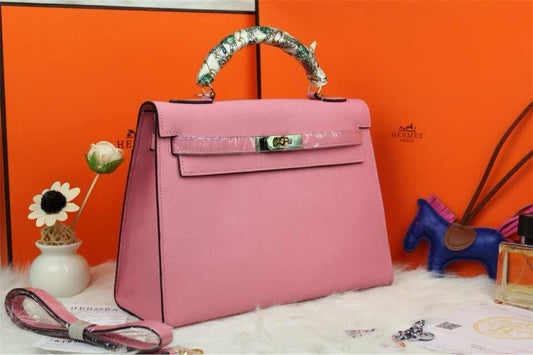 Hermes Luxury Kelly Cm Epsom Handbag Leather Pink Travel Bag Handbag Pink