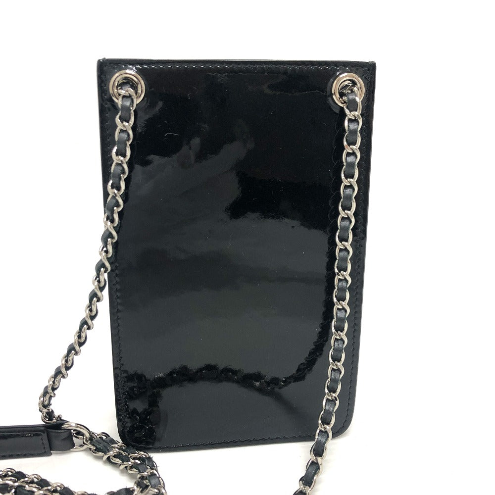 Chanel enamel COCO Mark Black Shoulder Bag