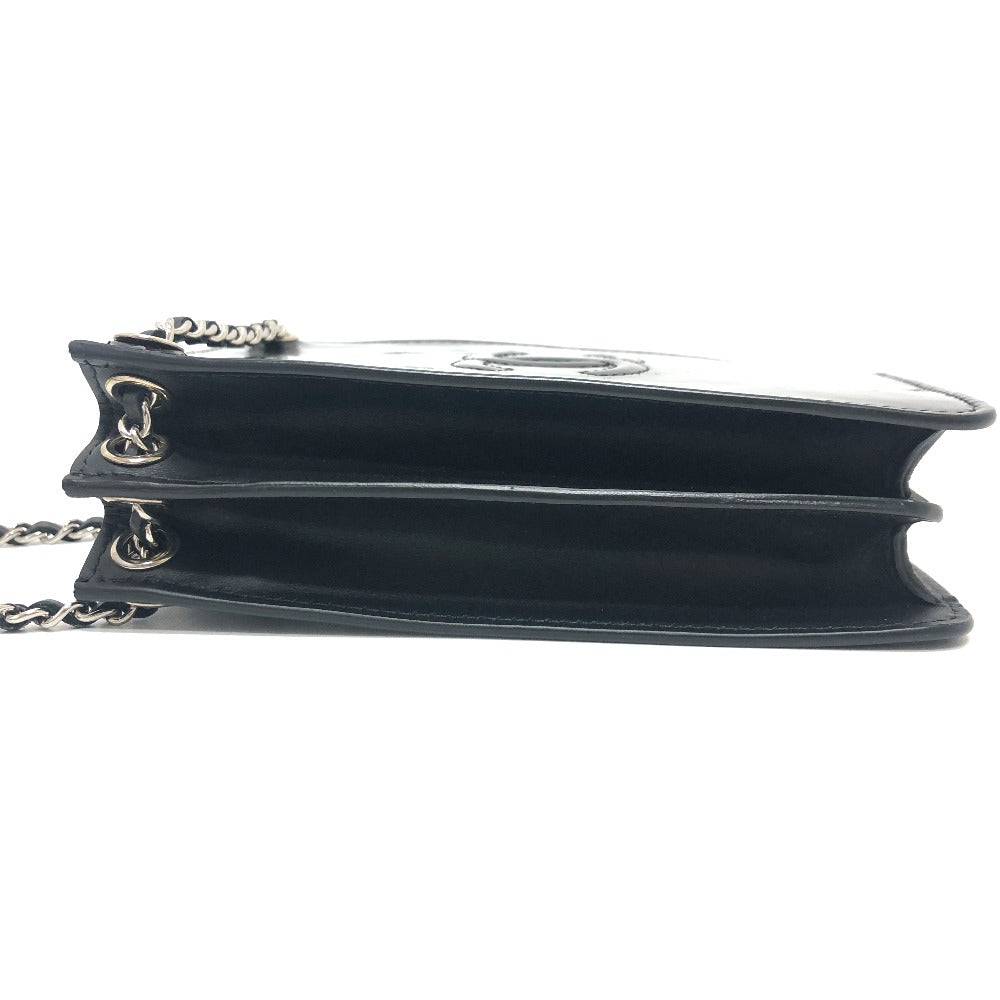 Chanel enamel COCO Mark Black Shoulder Bag