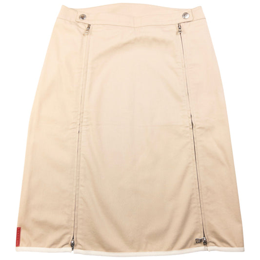 Prada Handbag Sport Full Skirt Womens Beige Zip
