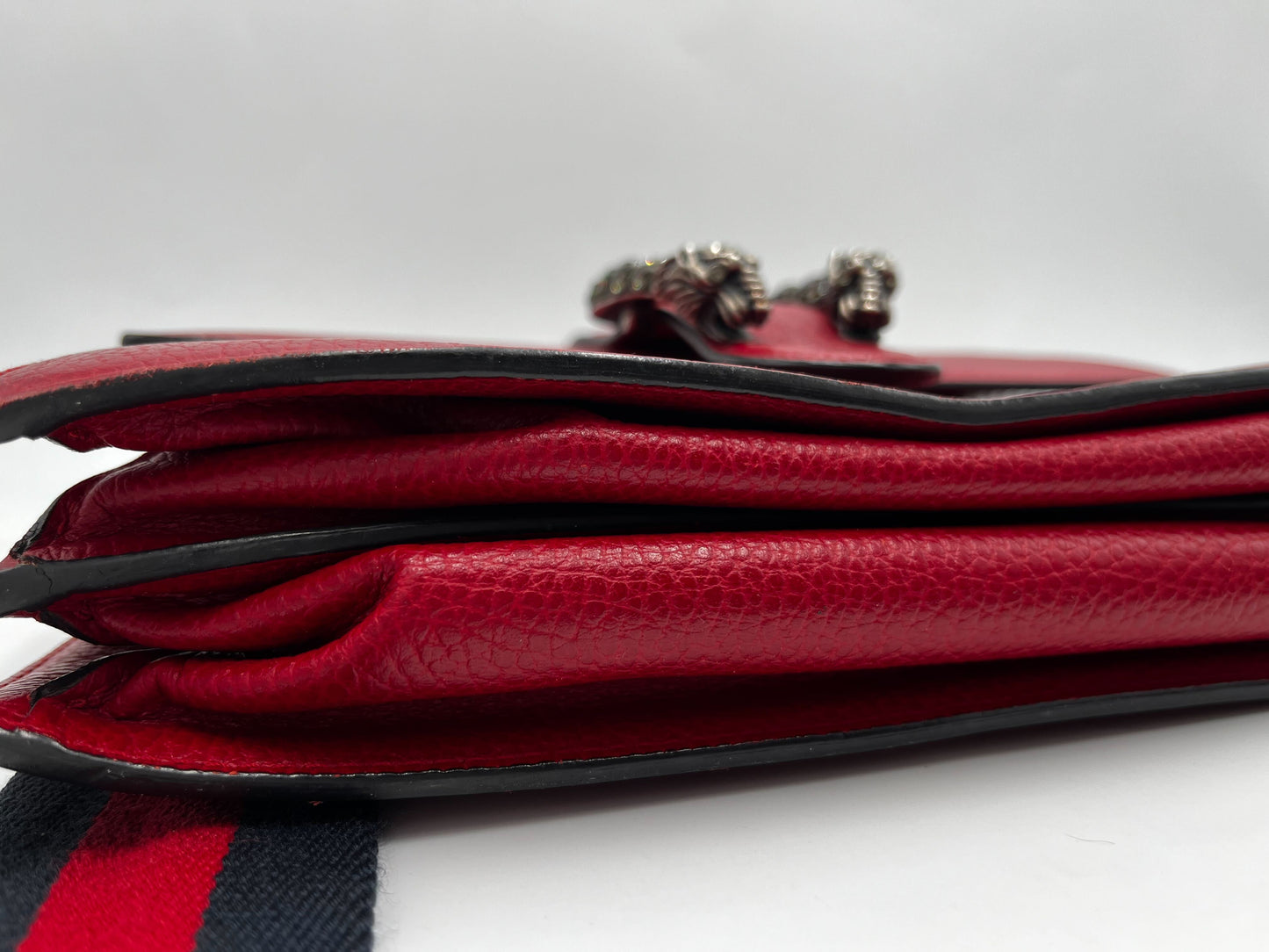 Gucci Dionysus Bamboo Top Handle Bag Leather Red Leather Handbag