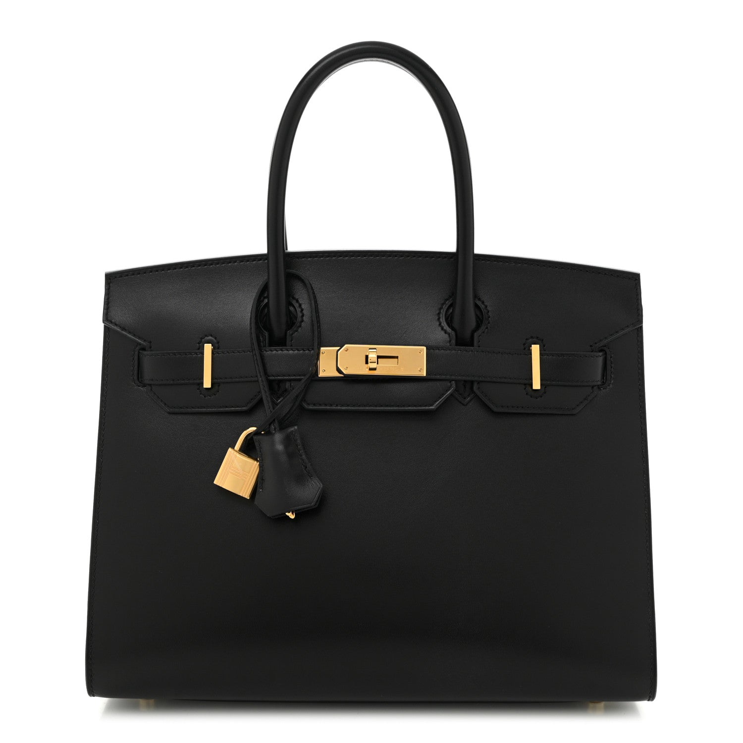 Hermes Box Birkin Sellier Handbag Black Travel Bag