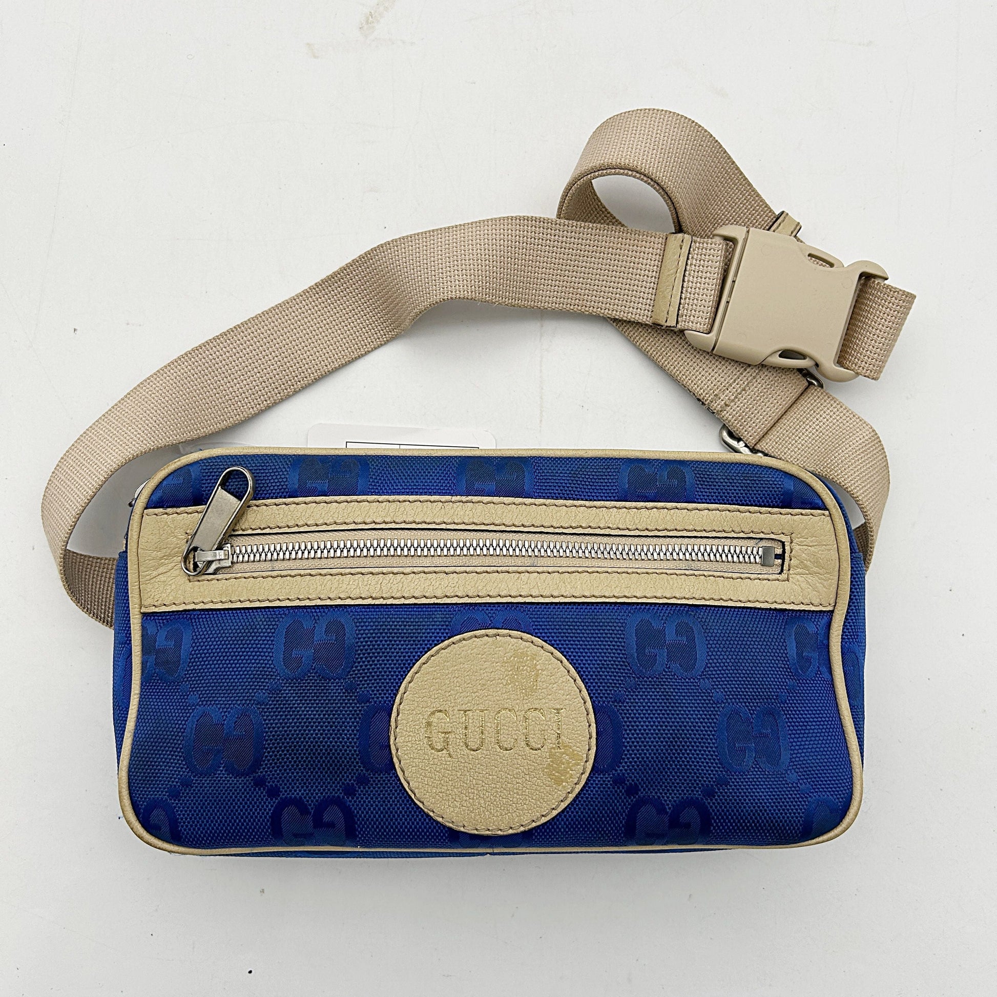 Gucci Econyl Nylon Monogram Off The Grid Belt Bag Orient Blue New Plaster gu8826bd