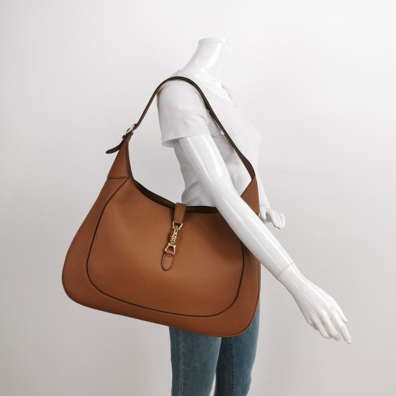 Gucci Jackie Caramel Strap Tan Large Shoulder Bag
