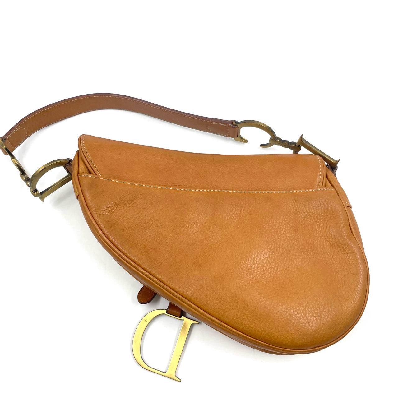 Dior Saddle Tan Calfskin Hardware Shoulder Bag Leather Brown
