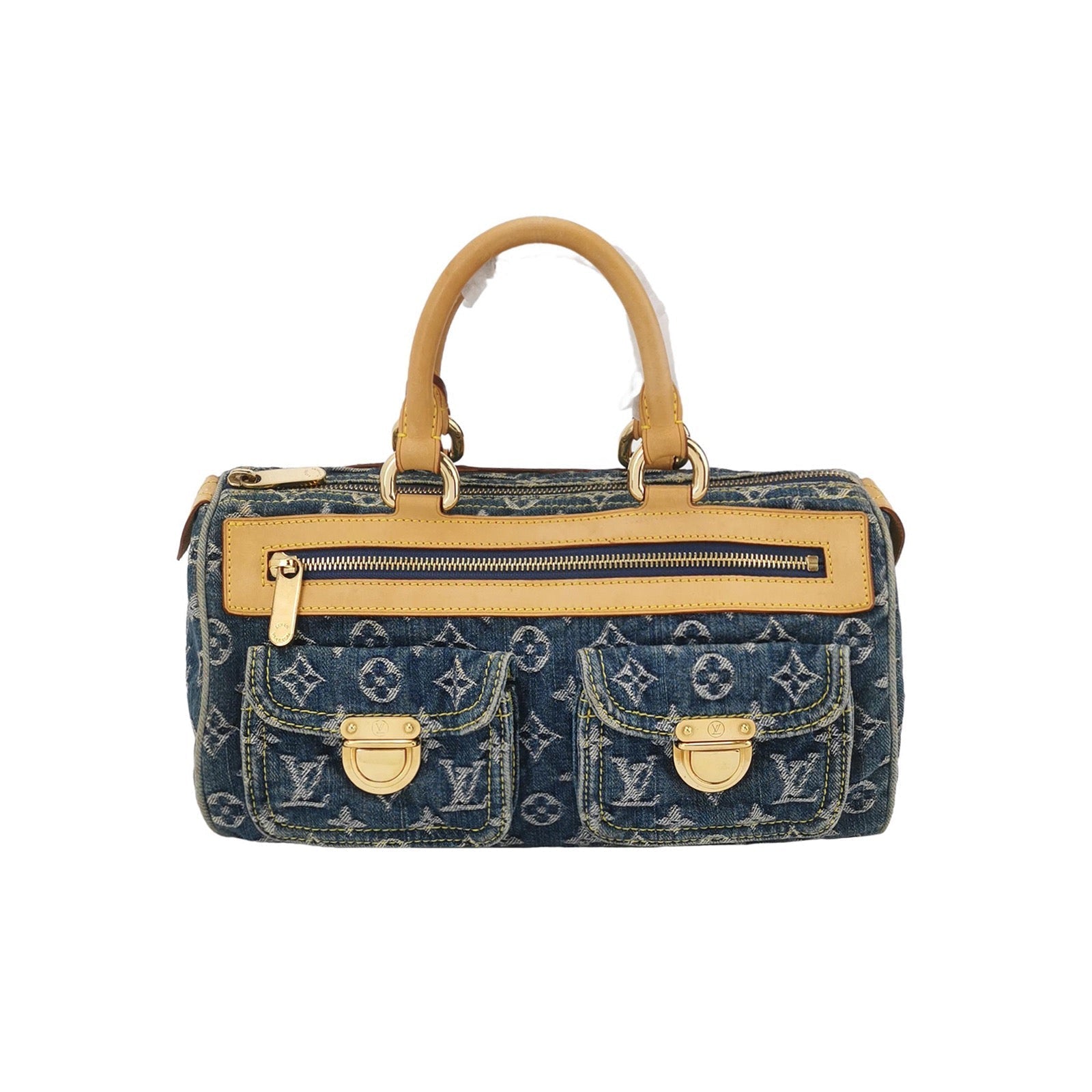 Louis Vuitton Denim Neo Speedy Boston Blue Travel Bag Bag 1