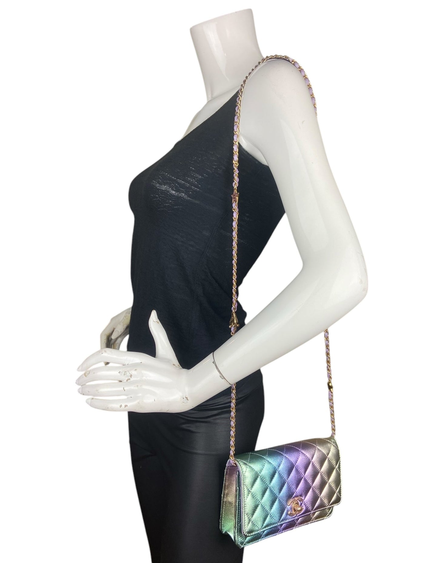 Chanel '24C Metallic Ombre Leather Wallet on Chain Handbag