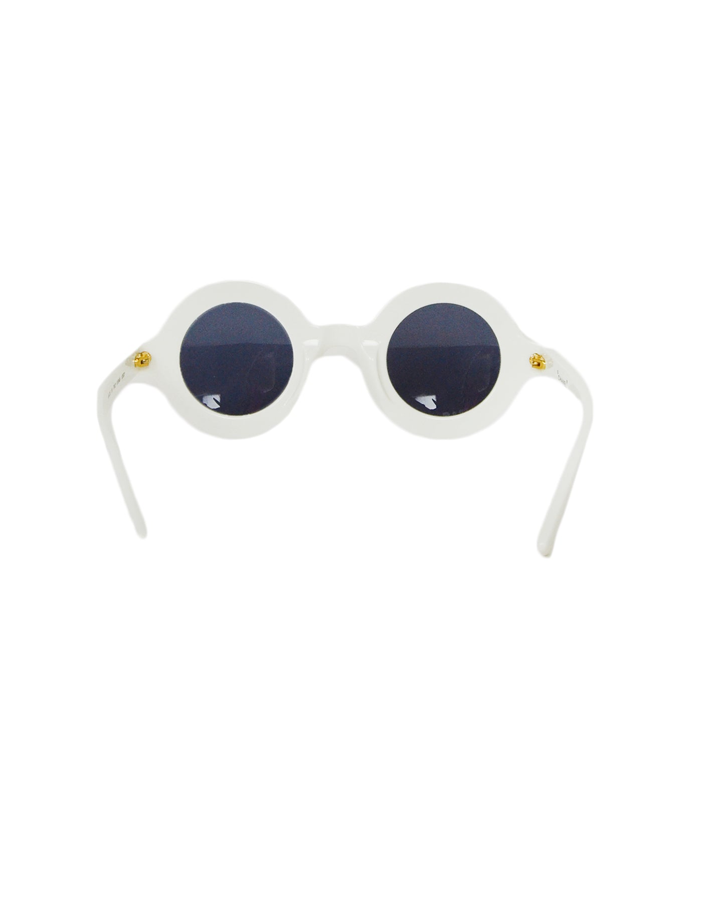 Chanel   '90s White Round Frame Sunglasses w/ Chanel Paris