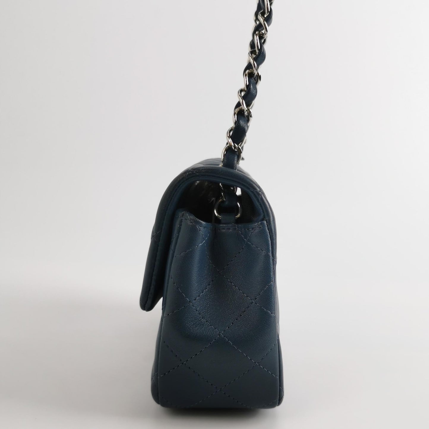 Chanel Classic Flap Rectangular Navy Lambskin Mini Bag Navy Lambskin