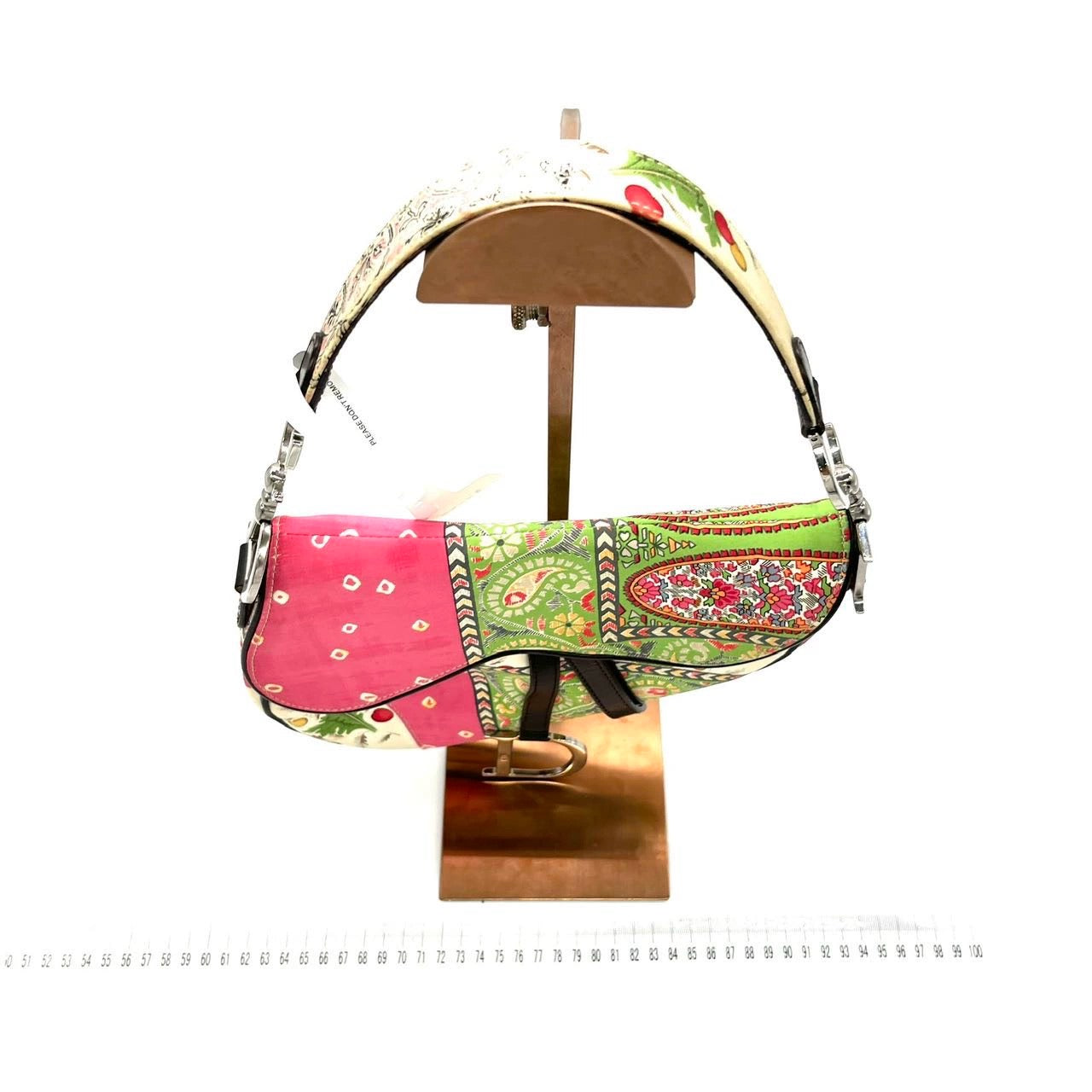 Dior Saddle Multicolor Silk Handbag Rare Medium Travel Bag