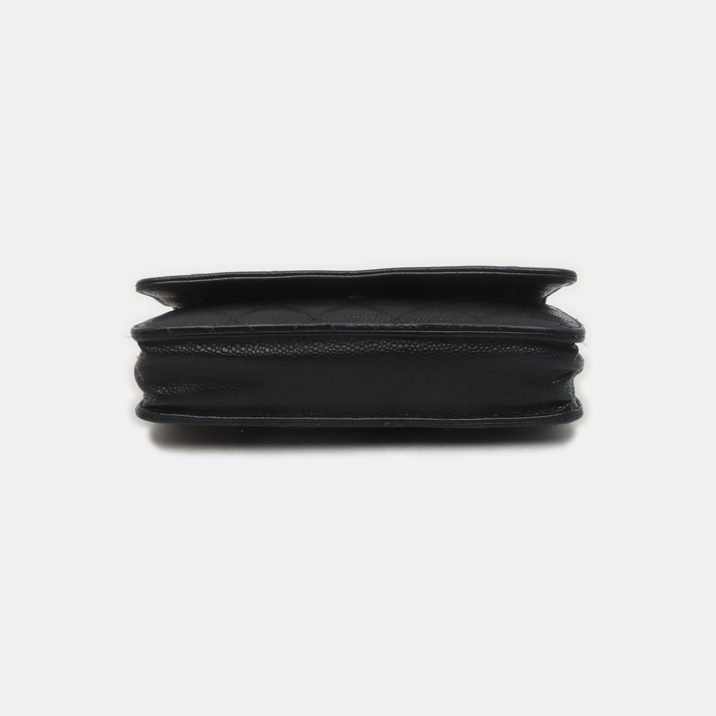 Chanel on Classic Flap Caviar Hardware Black Gold Leather Wallet Case