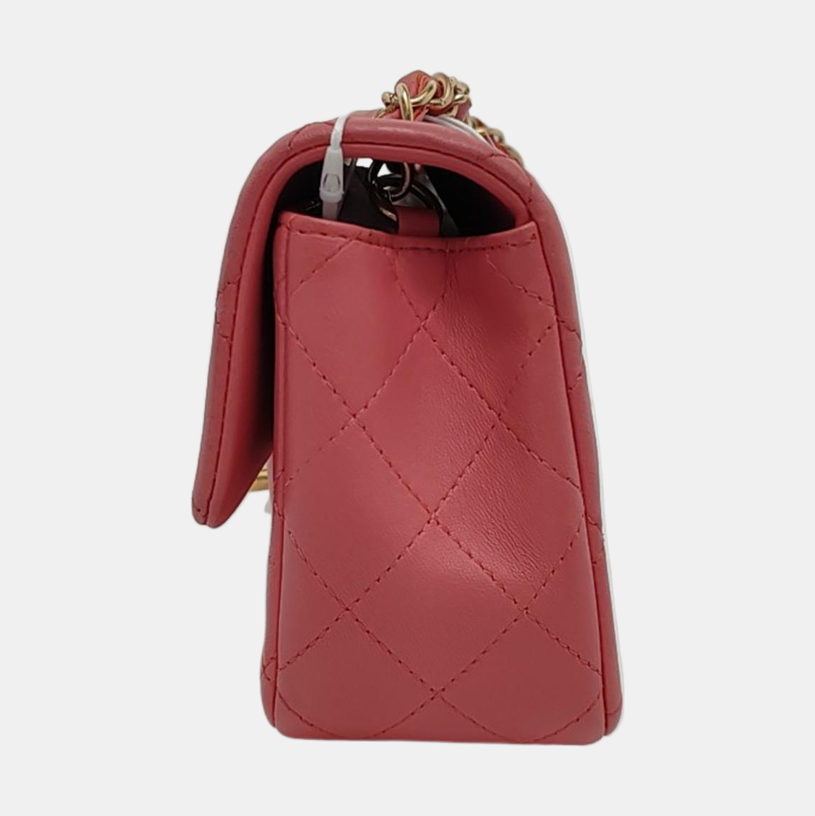 Chanel Classic Flap Rectangular Lambskin Hardware Pink Gold Mini Bag