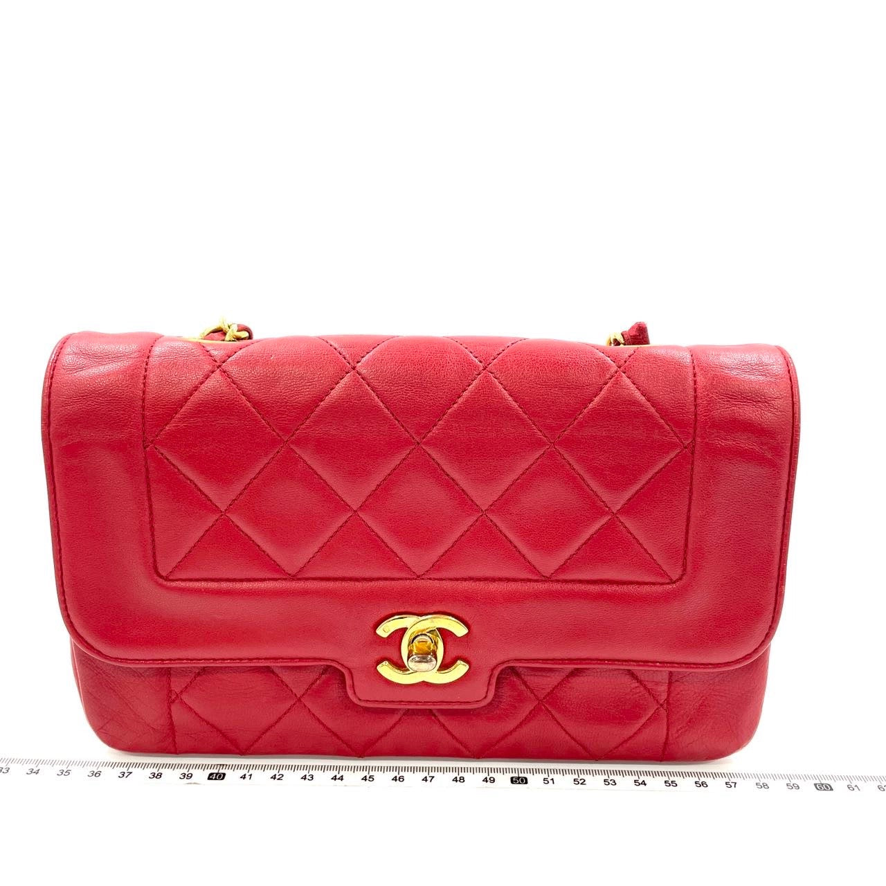 Chanel Diana CC Flap Lambskin 24k HW Red Gold Small Leather Shoulder Bag