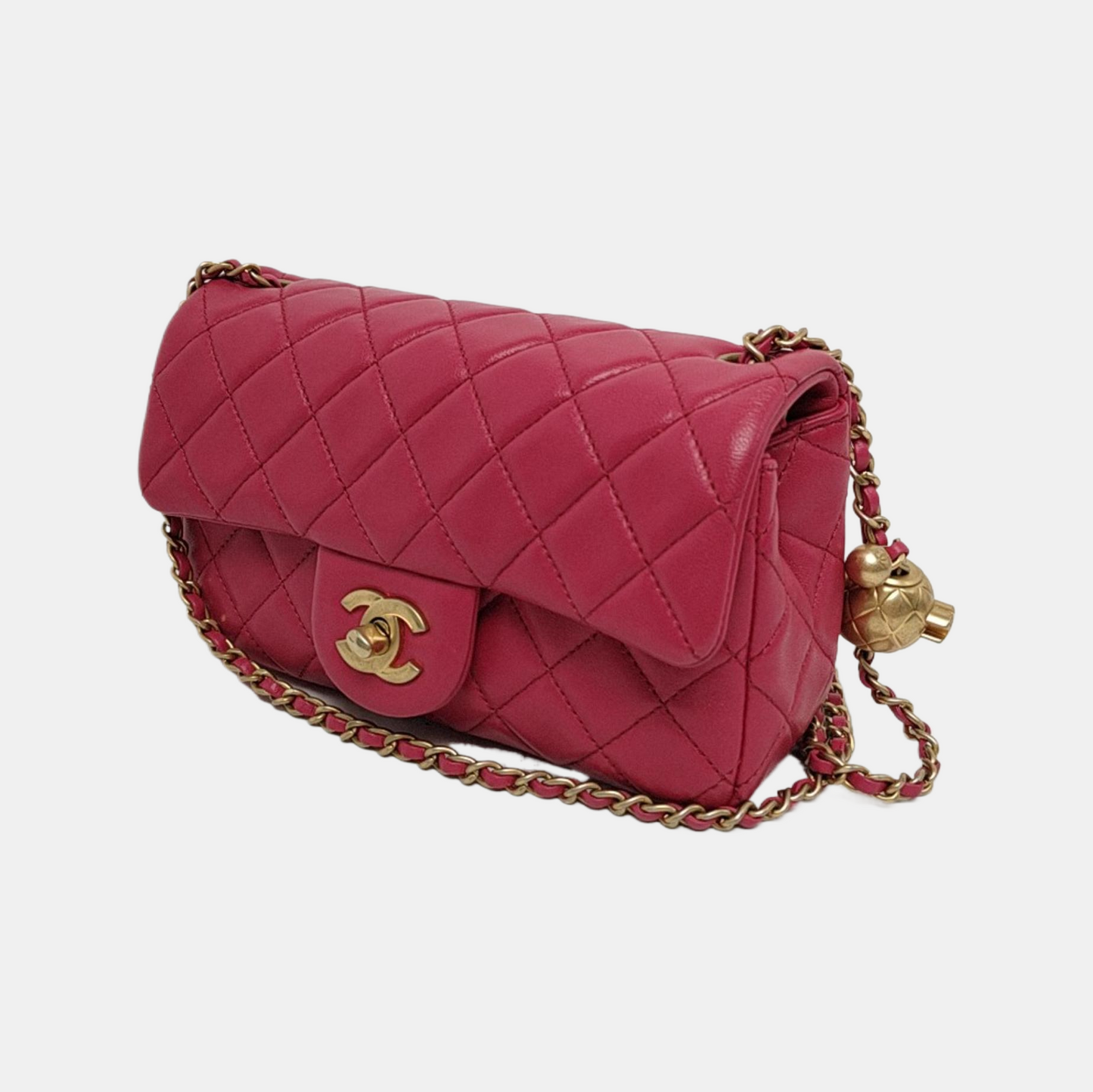 Chanel Classic Flap Rectangular Coco Crush Rose Pink Gold Mini Bag