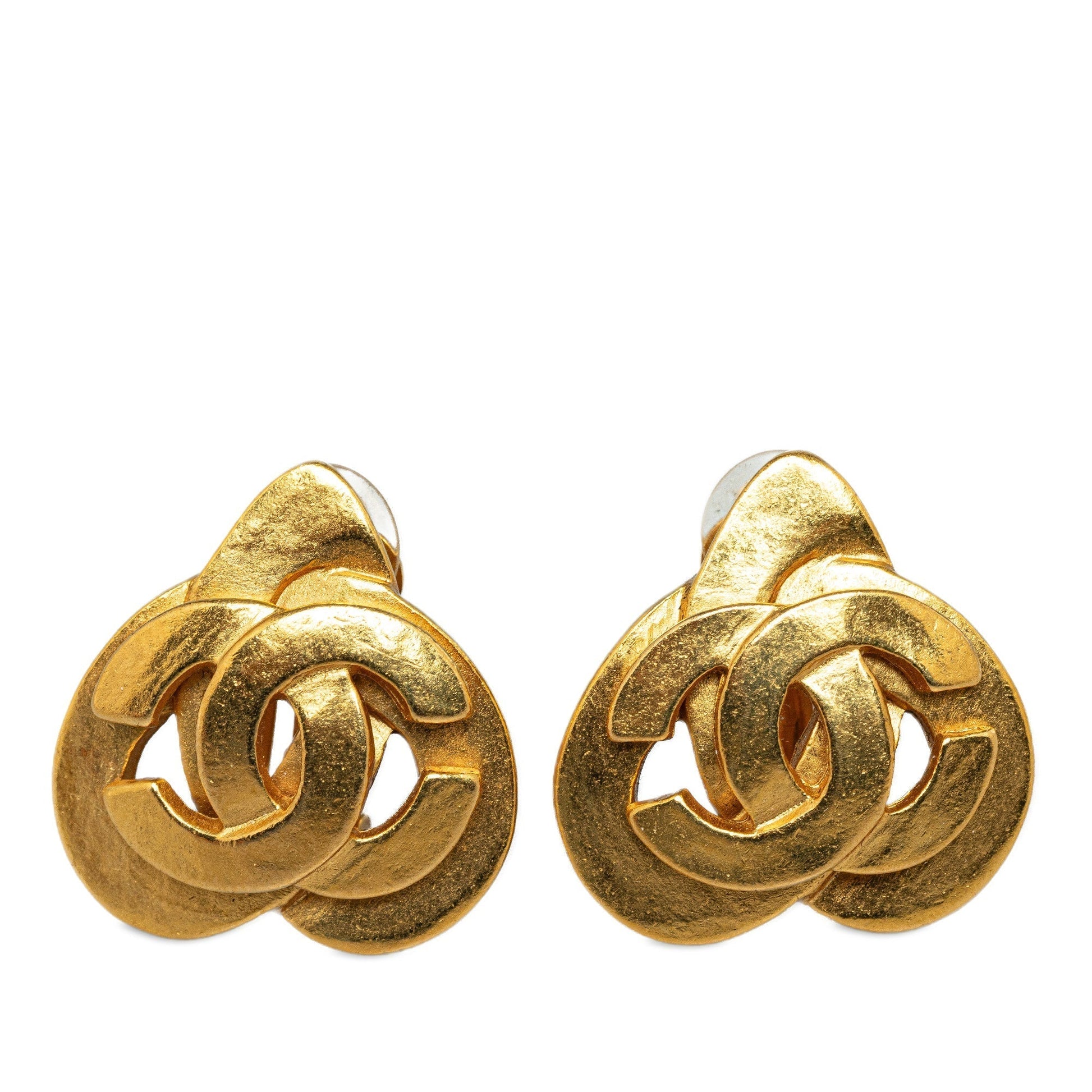 CHANEL CC Heart Clip On Earrings Costume Earrings