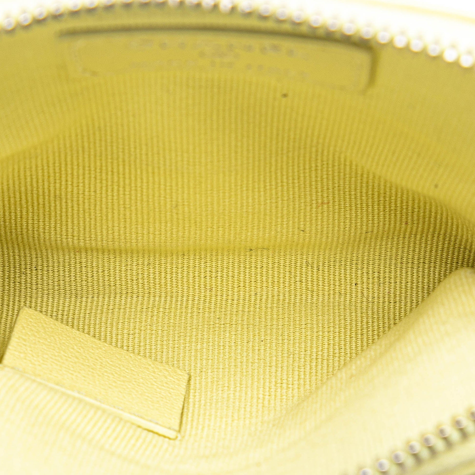 Yellow Chanel CC Quilted Lambskin Zipped Coin Purse