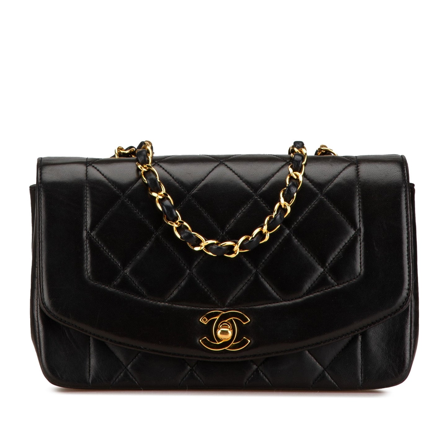 Black Chanel Medium Lambskin Diana Flap Crossbody Bag