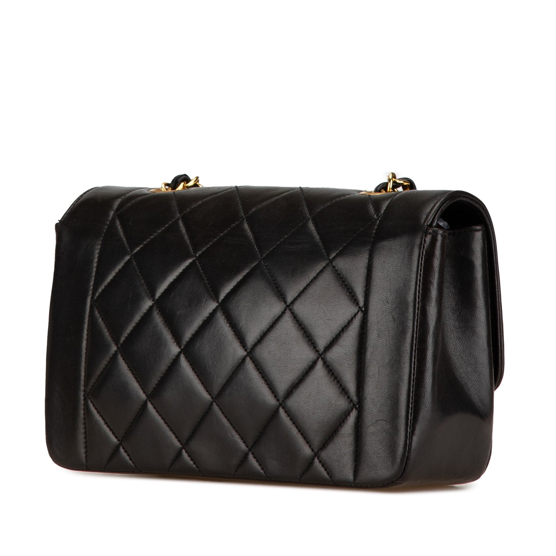 Black Chanel Medium Lambskin Diana Flap Crossbody Bag