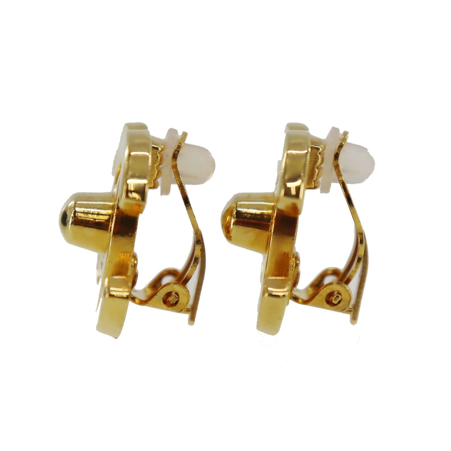 CHANEL CC Logos Earrings Gold Clip-On   95A #AH1