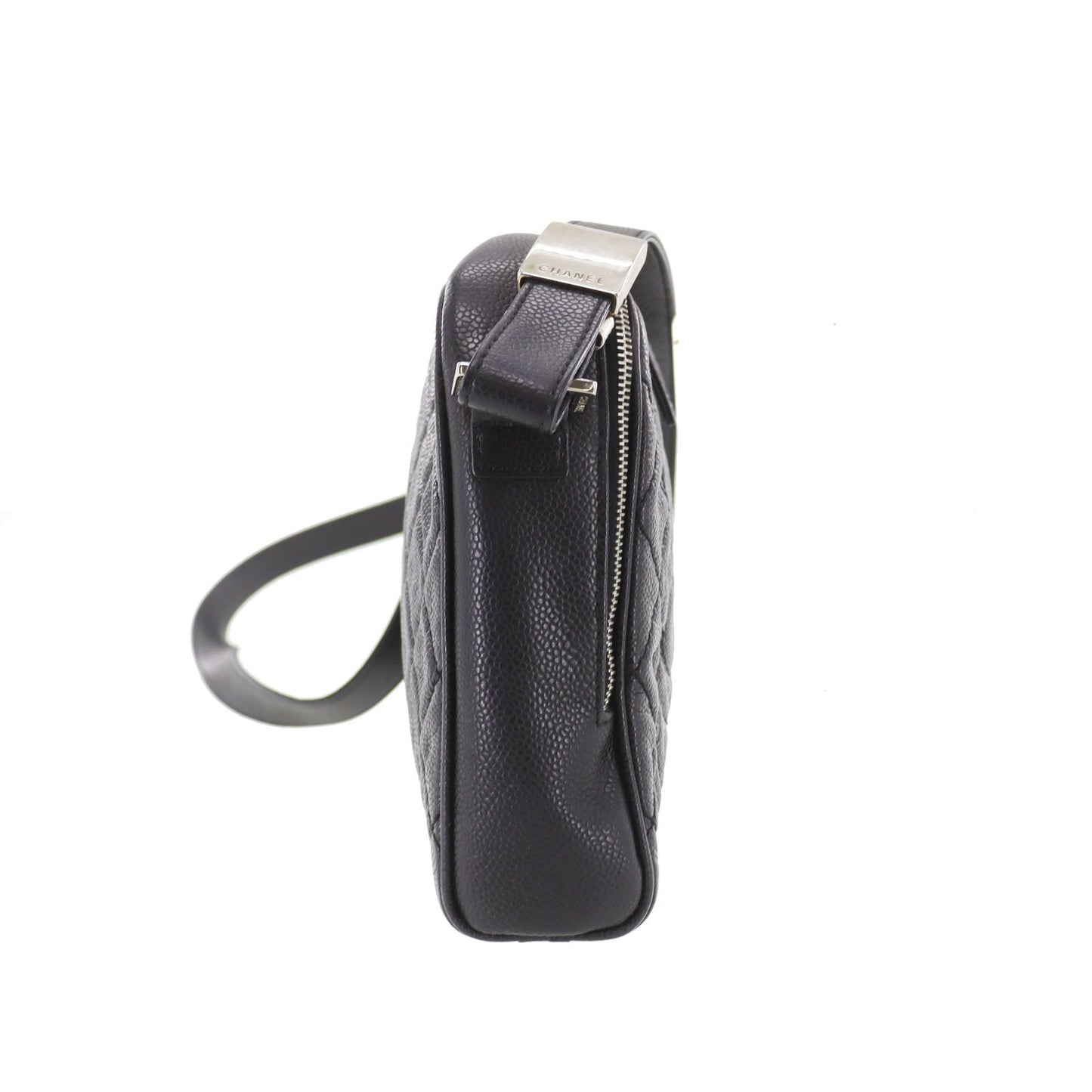 CHANEL CC  Shoulder Bag Black Caviar Skin Leather   #CR806