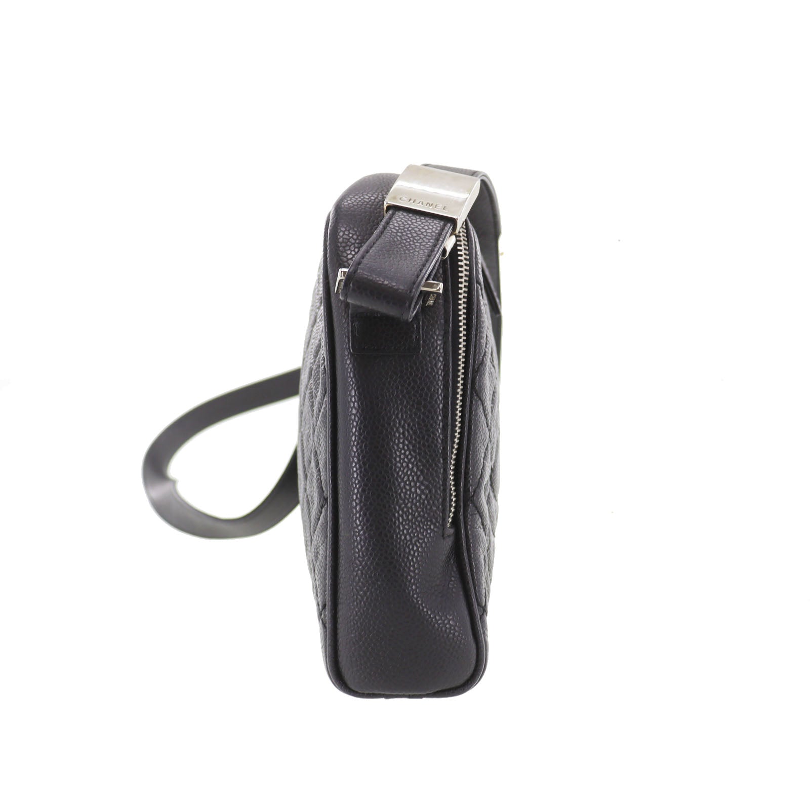 CHANEL CC  Shoulder Bag Black Caviar Skin Leather   #CR806