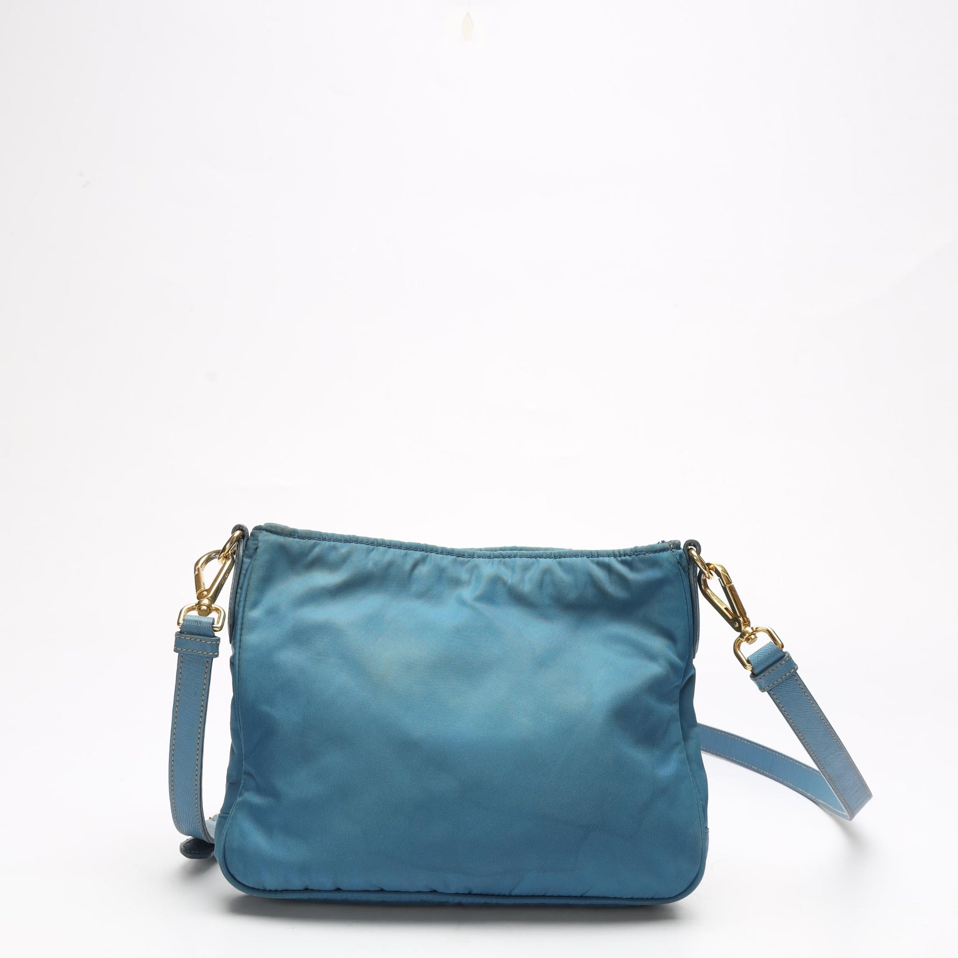 Prada Tessuto Nappa Crossbody Bag Blue