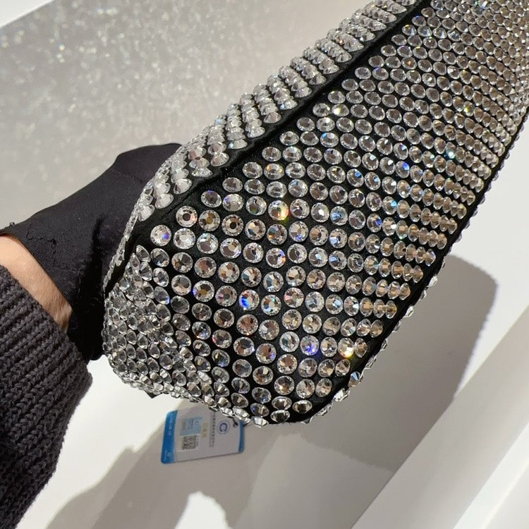 Prada Re Edition Hobo Crystal Embellished Satin Mini Shoulder Bag