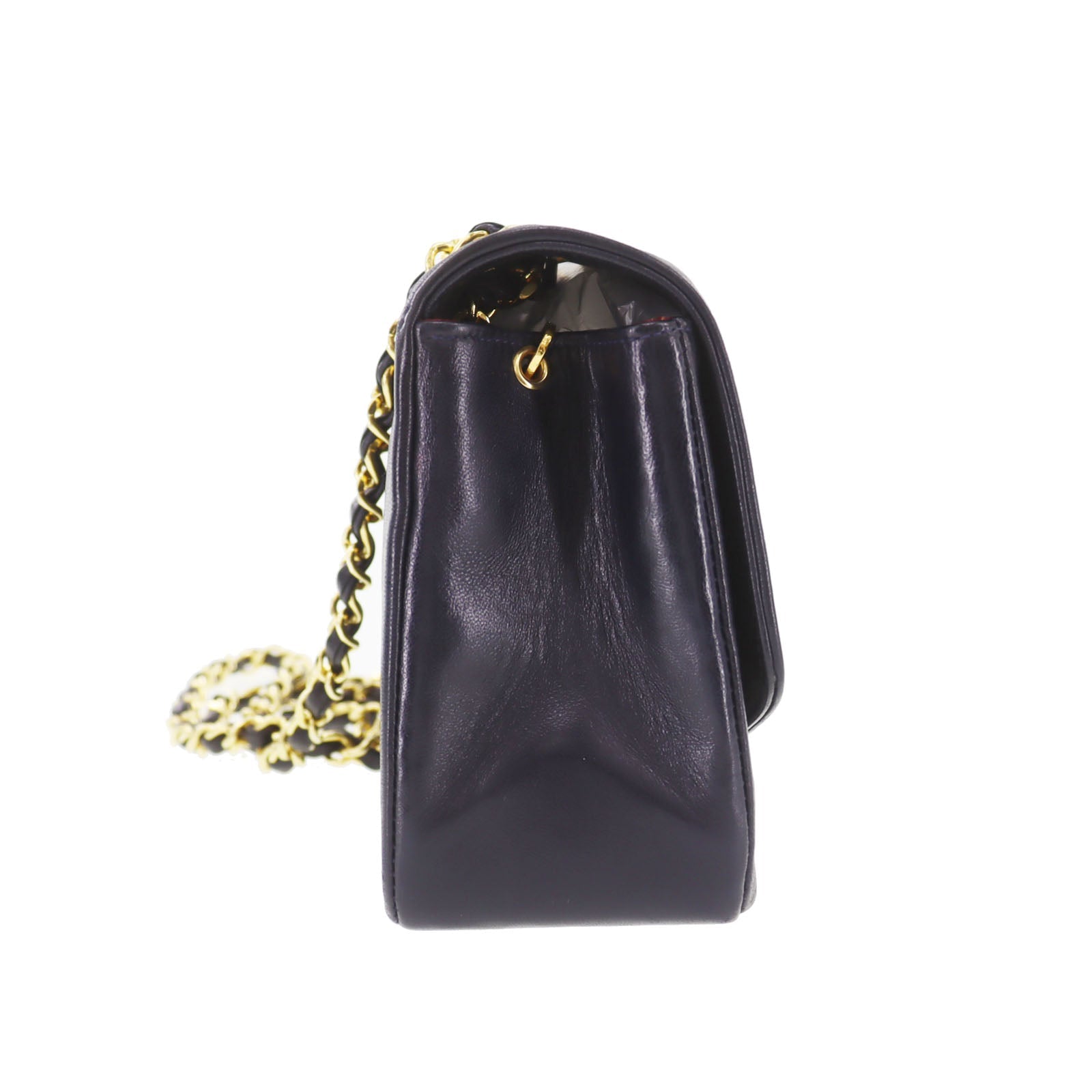 CHANEL Diana Matelasse 22  Shoulder Bag Navy Lambskin   #CP684
