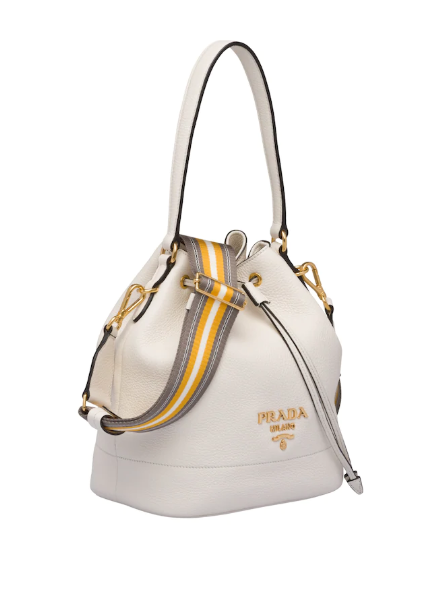 Prada Prada Leather Bucket Bag White