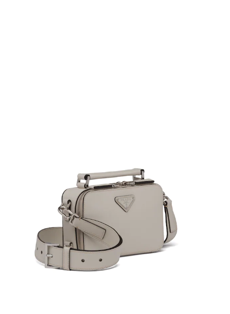 Prada Brique Bag Leather Saffiano White Travel Bag