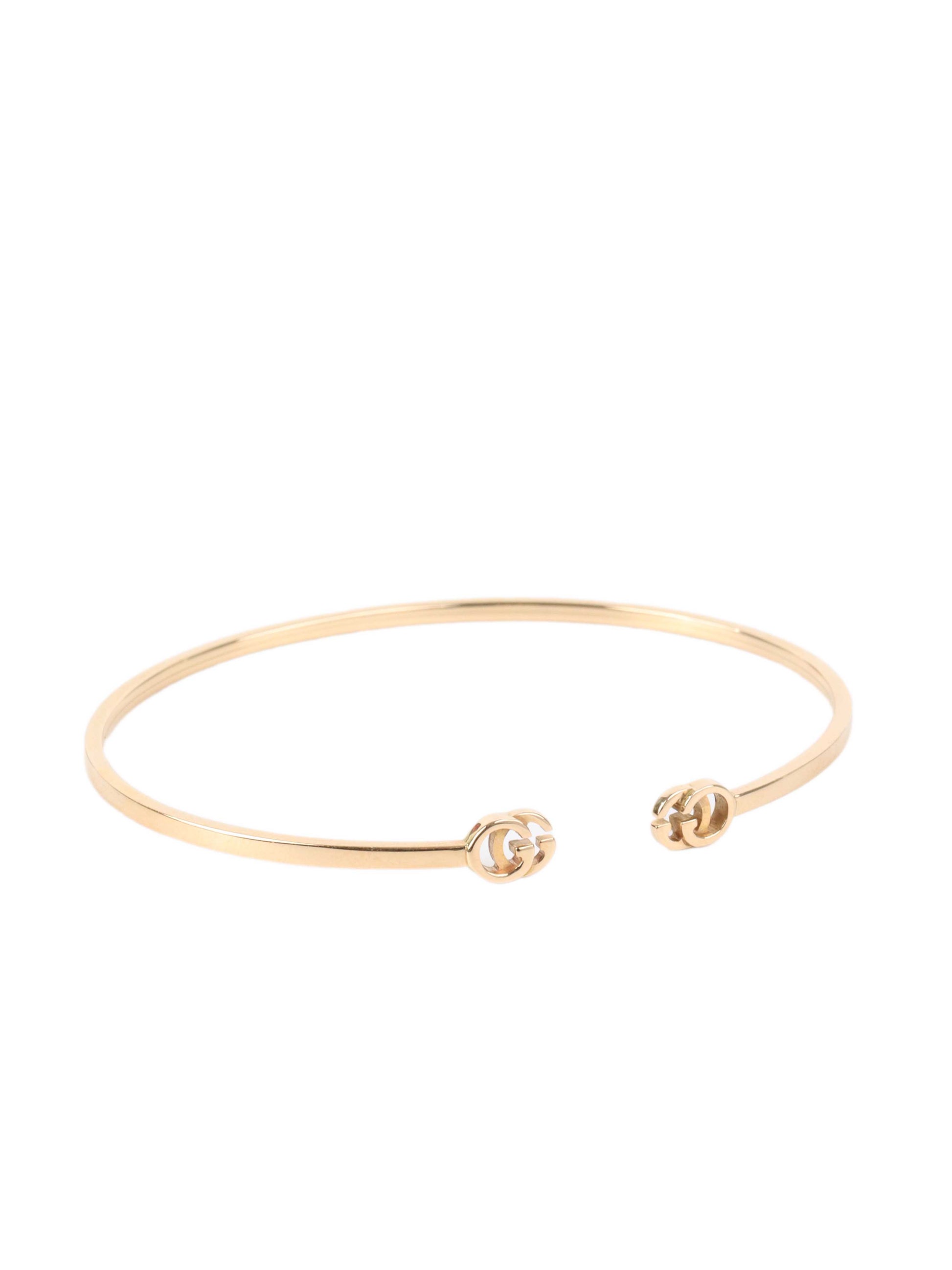 Gucci GG Running 18K Yellow Gold Cuff Bracelet.