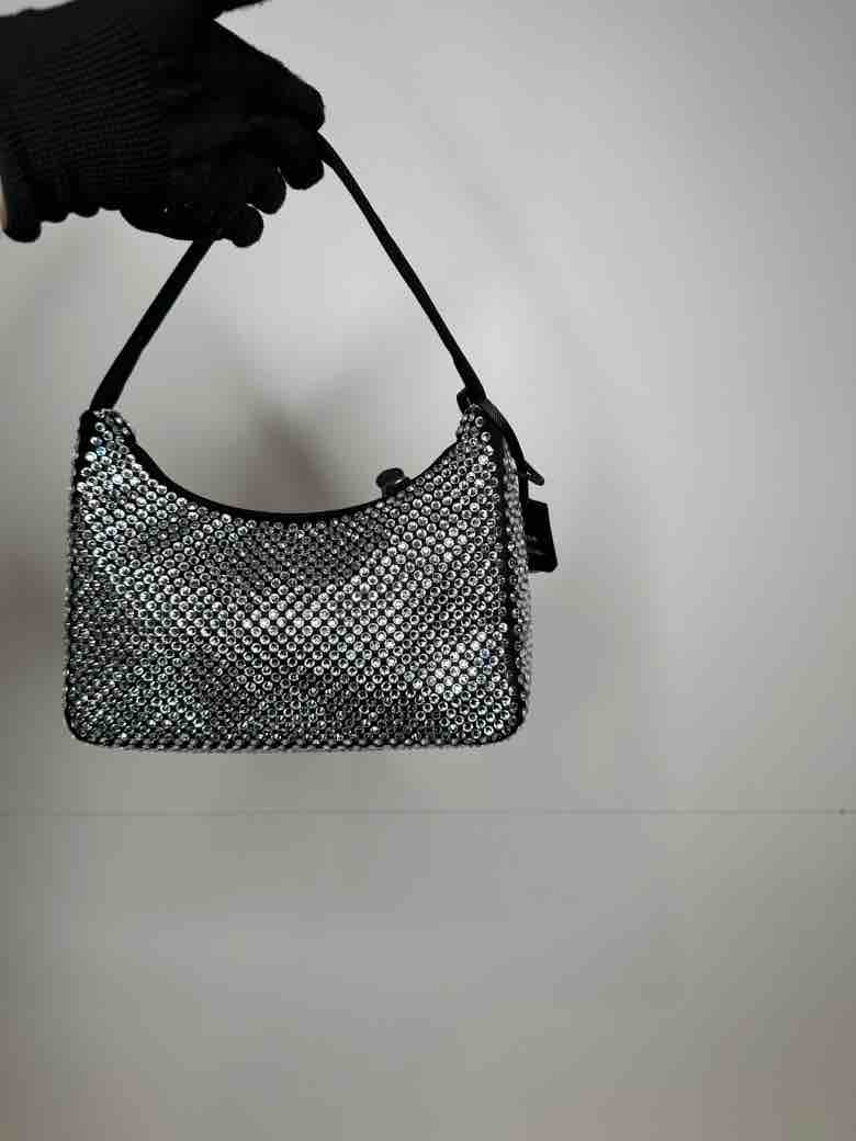 Prada Reissue Bag Crystal Satin Crossbody Bag