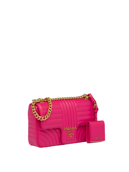 Prada Diagramme Bag Fuchsia Leather Medium Travel Bag