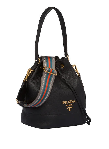 Prada Prada Leather Bucket Bag Black