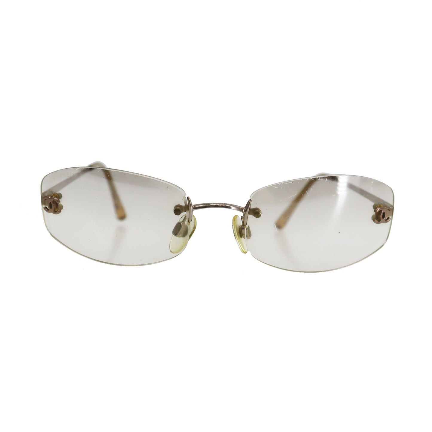 CHANEL  CC Logos Sunglasses Gray Clear Eye Wear c194/61 54??19 #CY850