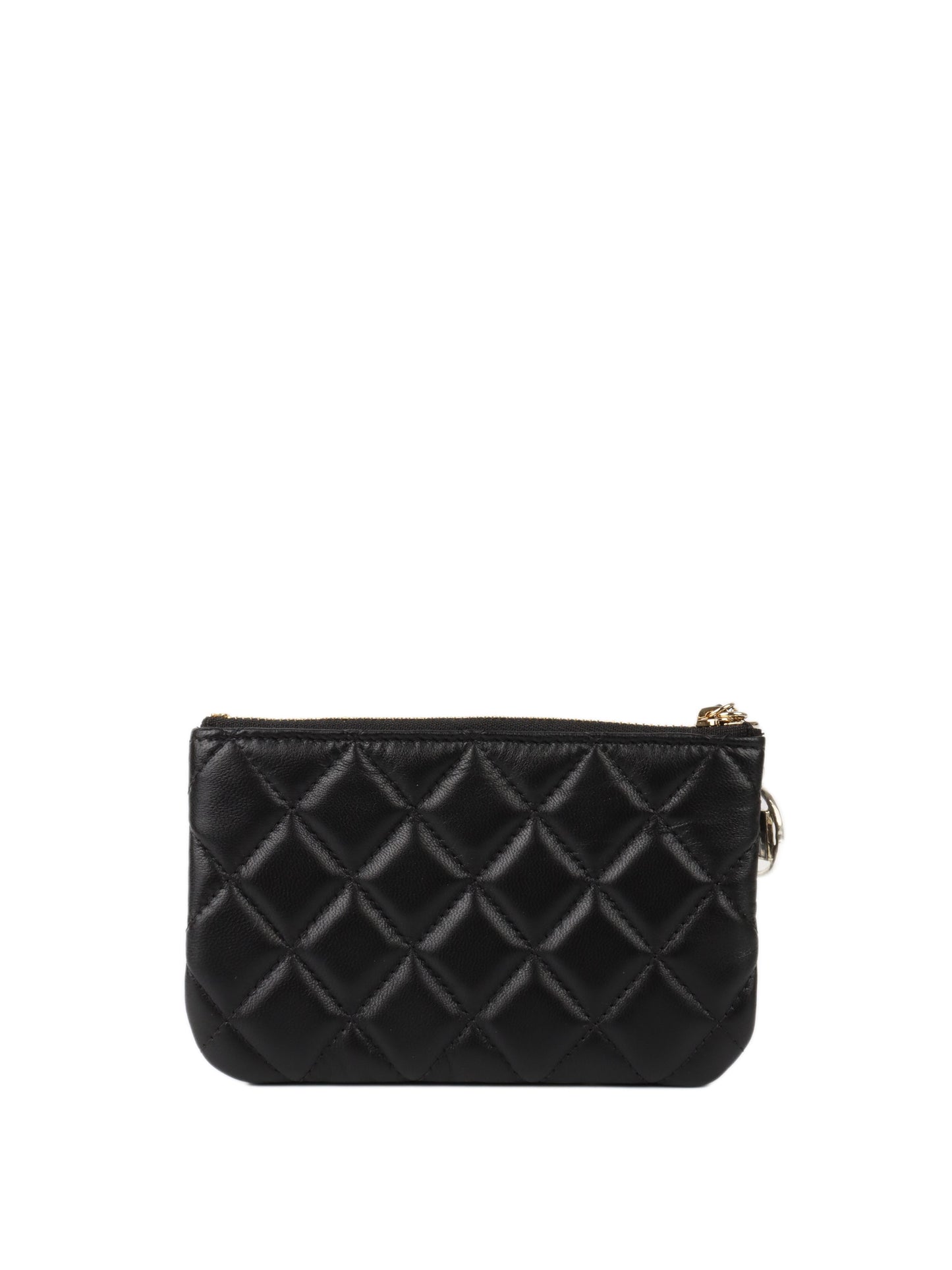 Chanel Black Lambskin Zip Pouch.
