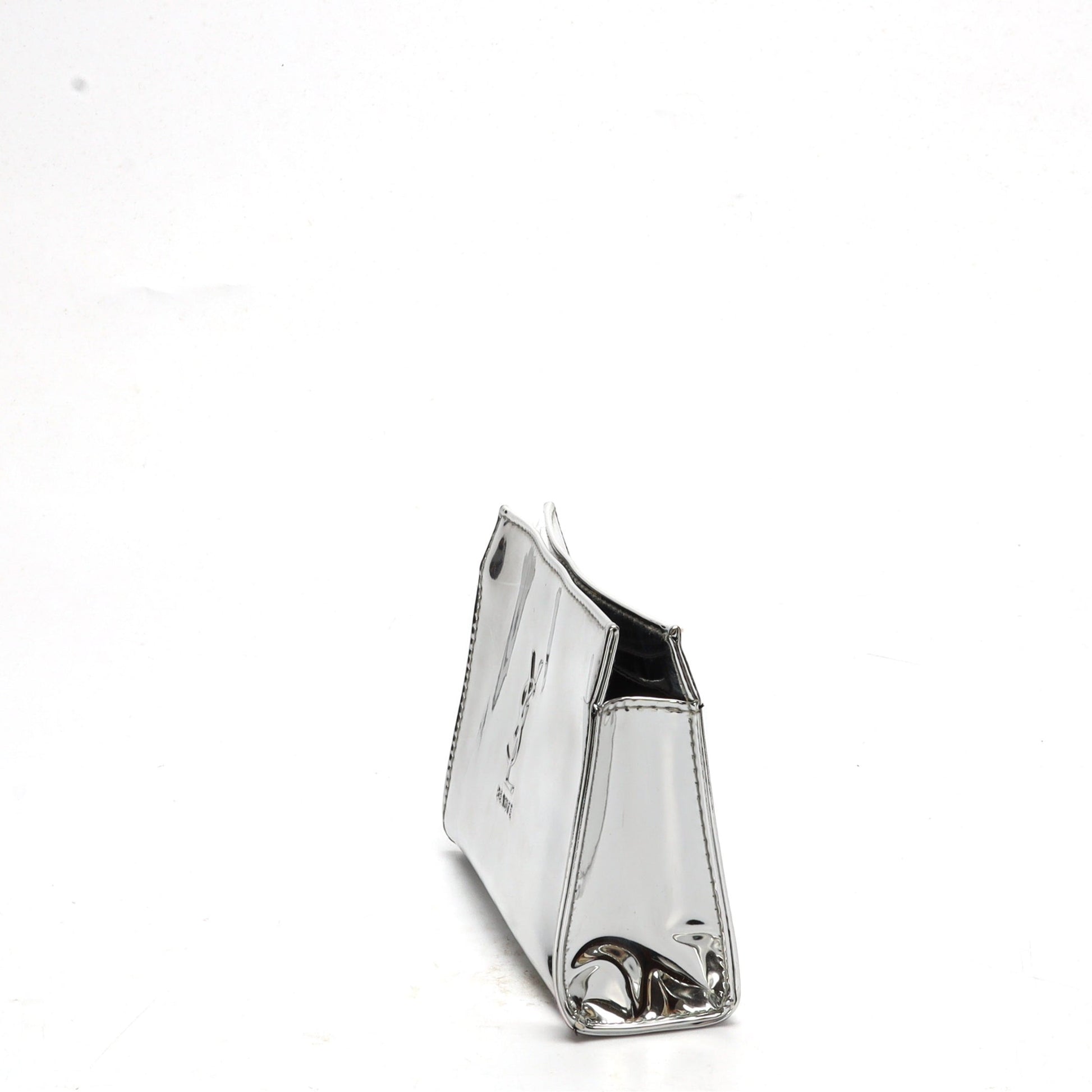 YSL Saint Laurent Clutch Bag Silver Beauty Pouch