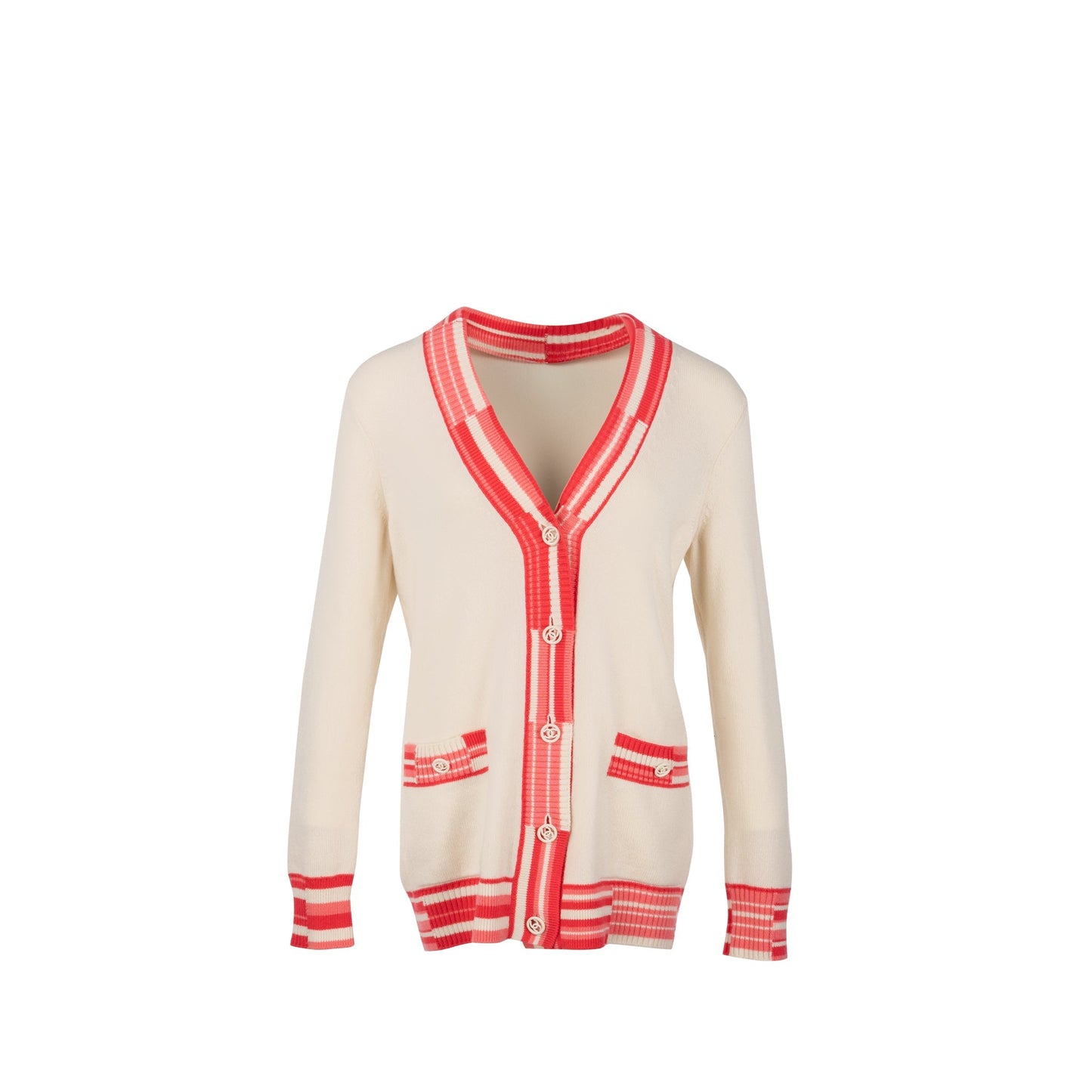 Chanel an Cashmere Ecru Coral Pink Handbag