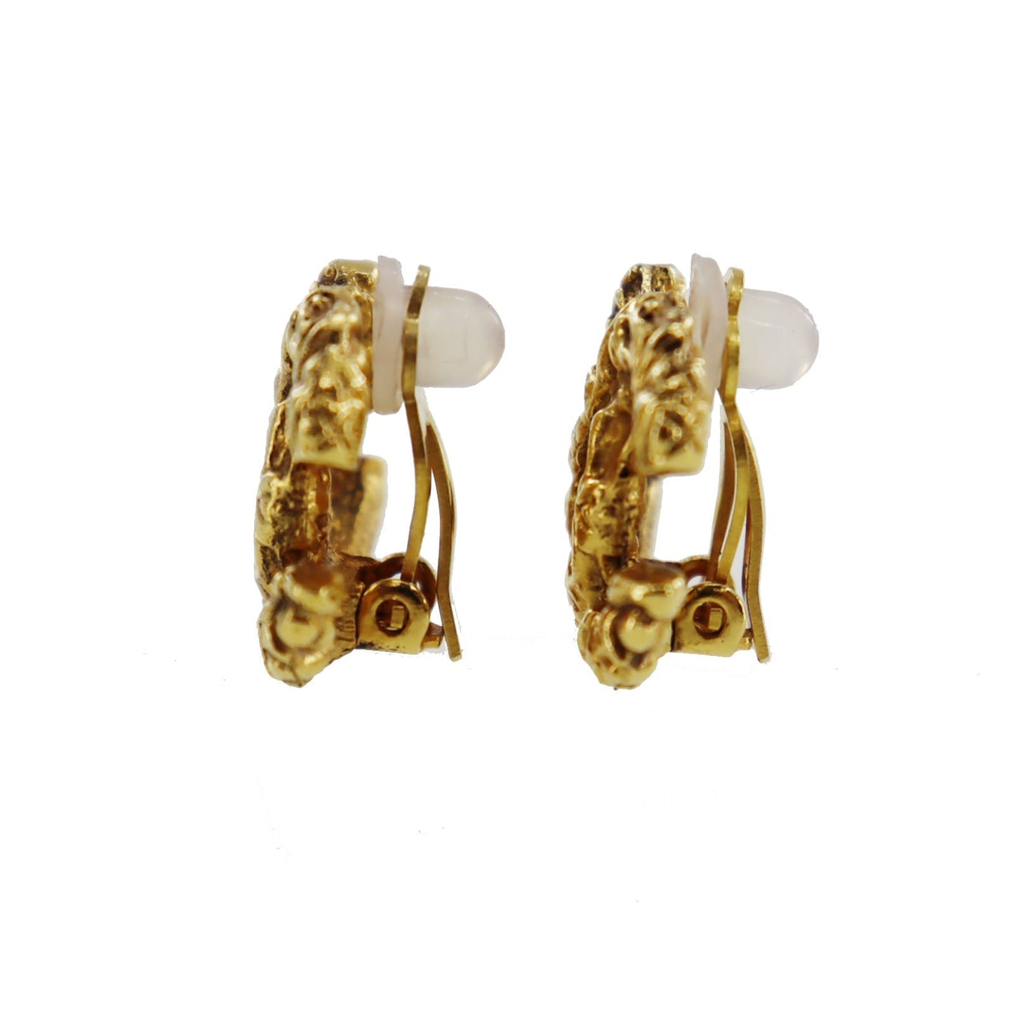 CHANEL CC Logos Earrings Gold Clip-On   93A  #AG768