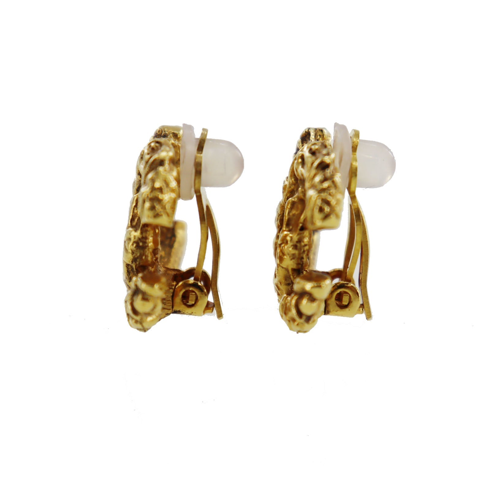 CHANEL CC Logos Earrings Gold Clip-On   93A  #AG768