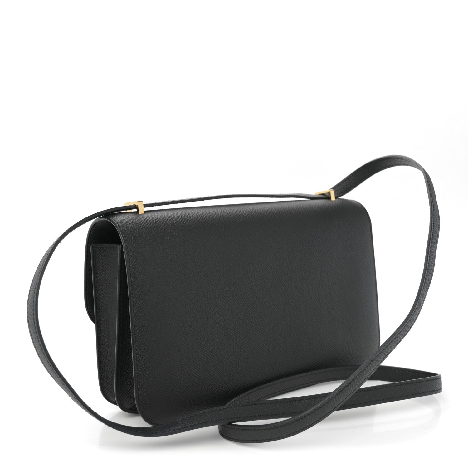 Hermes Epsom Constance Elan Handbag Black Travel Bag 25 Black 1757931