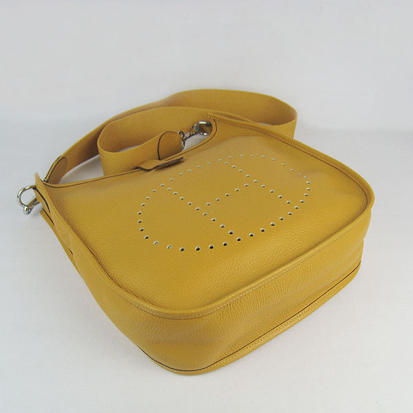 Hermes Luxury Evelyne I Handbag Yellow Silver Travel Bag