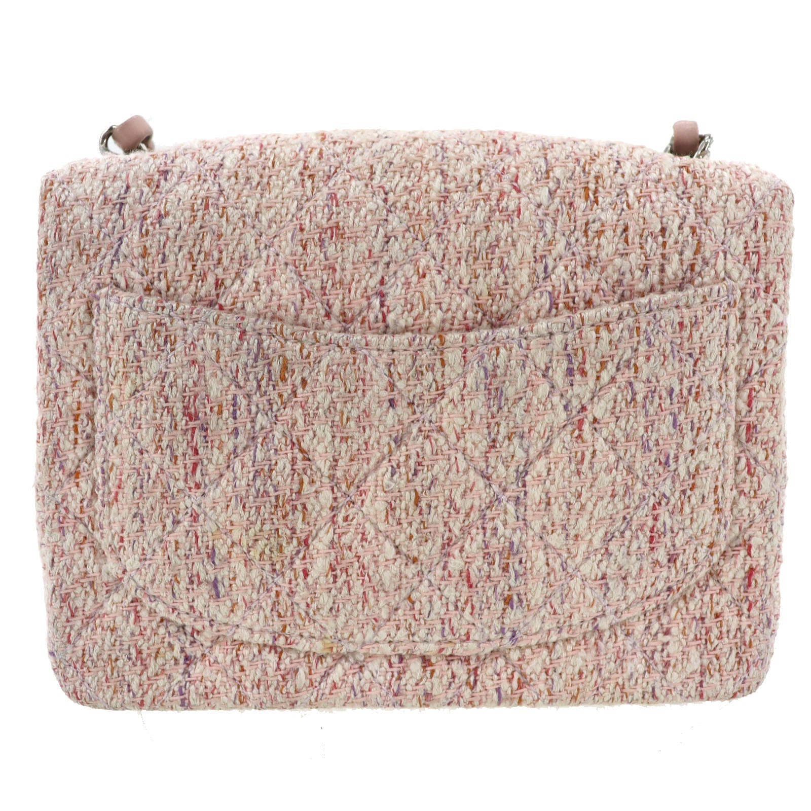 CHANEL Matelasse  Shoulder Bag Crossbody Pink Tweed Canvas #BN932