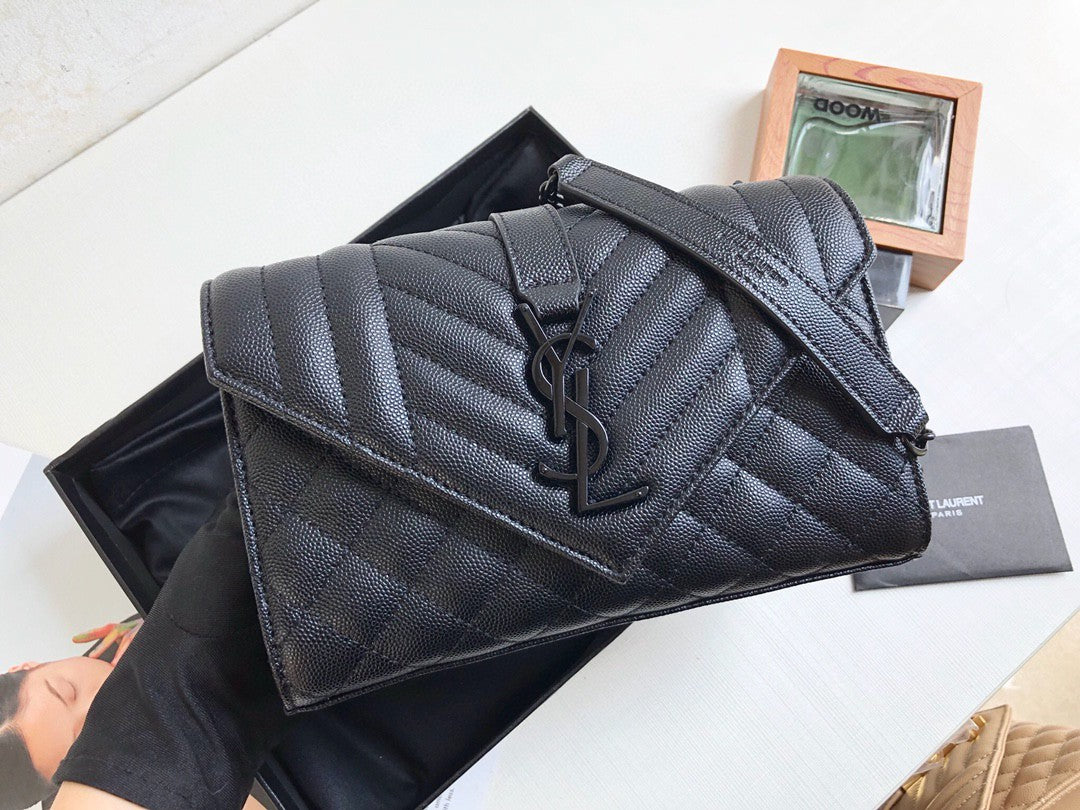 YSL Saint Laurent YSL Top Quality Envelope Bag In Mix Black Small Travel Bag 600195Bow981000 2408