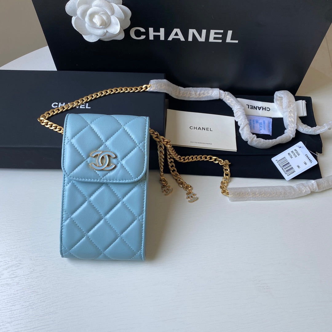 CHLPhone Holder 15cm 6in Blue Handbag