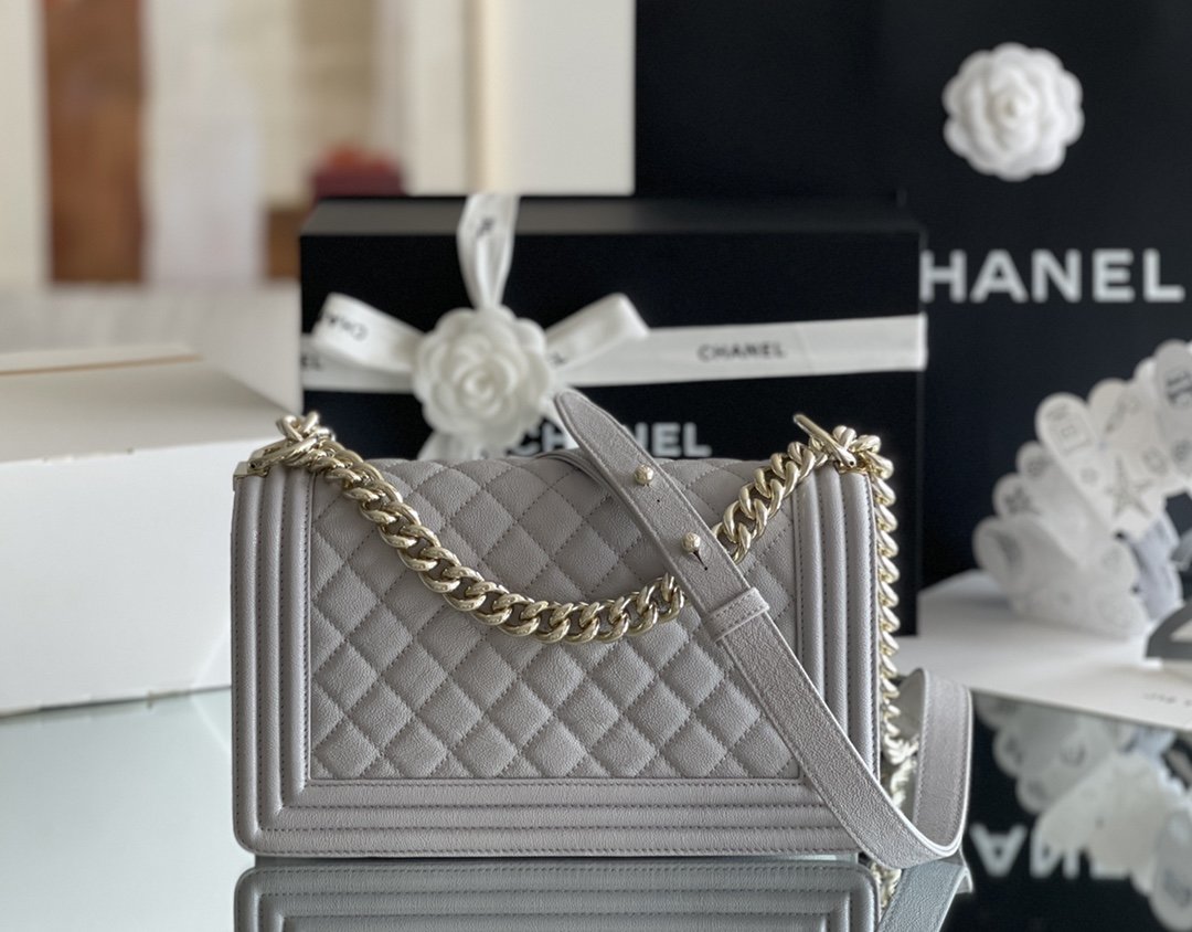 CHLMedium Classic 25cm A67086 Grey Flap Handbag