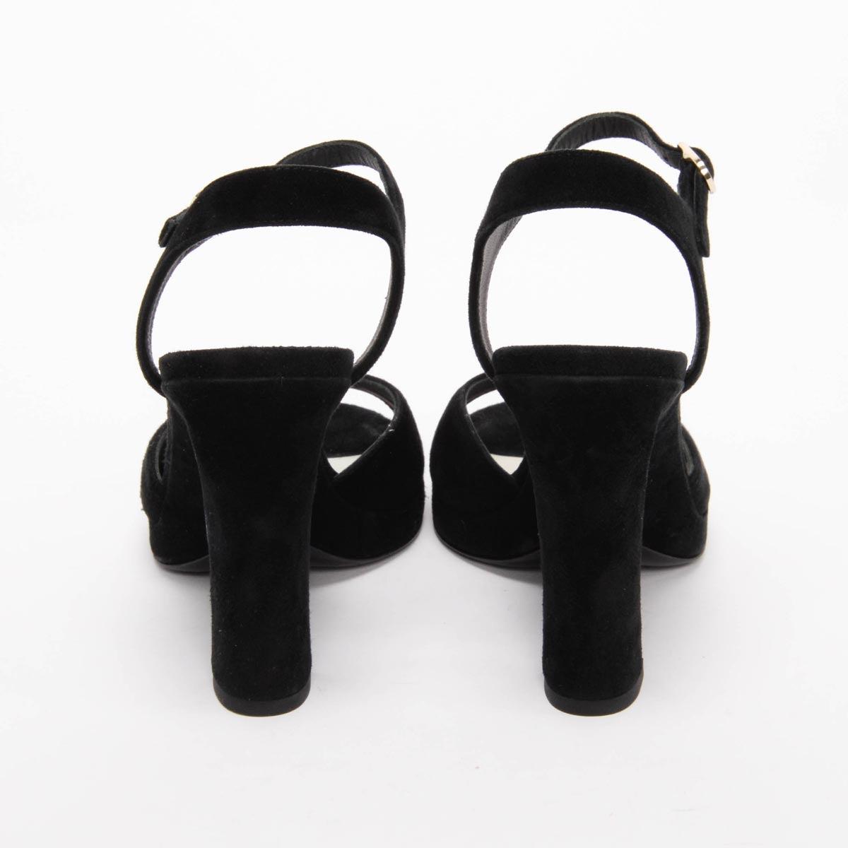 Chanel Black Suede Platform Sandals 37 for Women