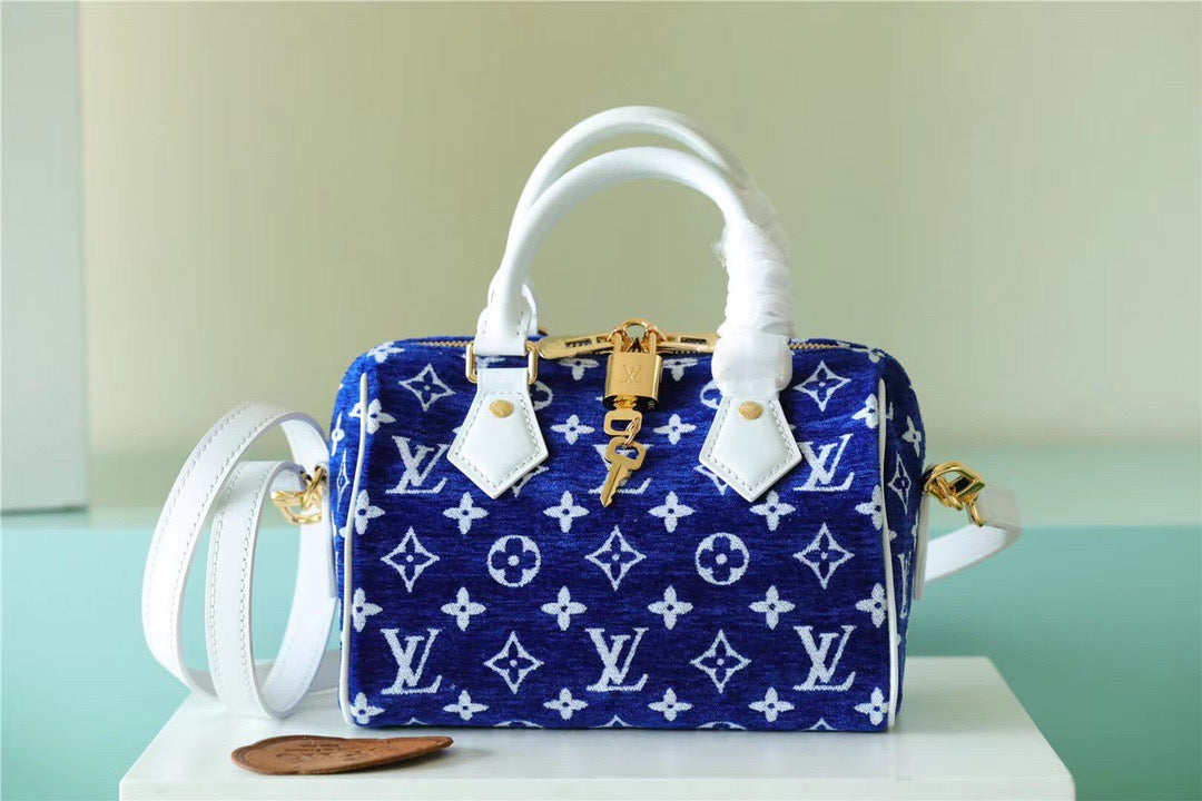 Top Quality Speedy Bandouliere Pm For Women Monogram Blue Crossbody Bag