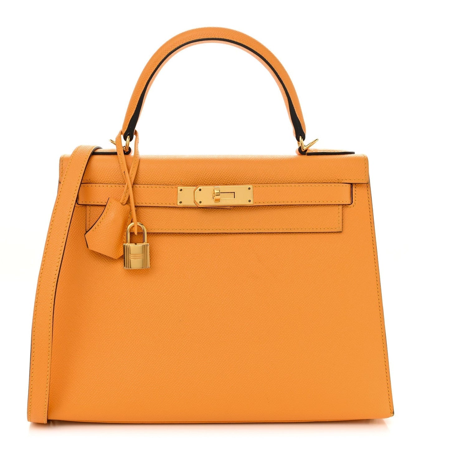 Hermes Epsom Horseshoe Kelly Sellier Jaune Or Etain Handbag Shoes